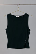 Becca Ribbed Button‑Side Top
