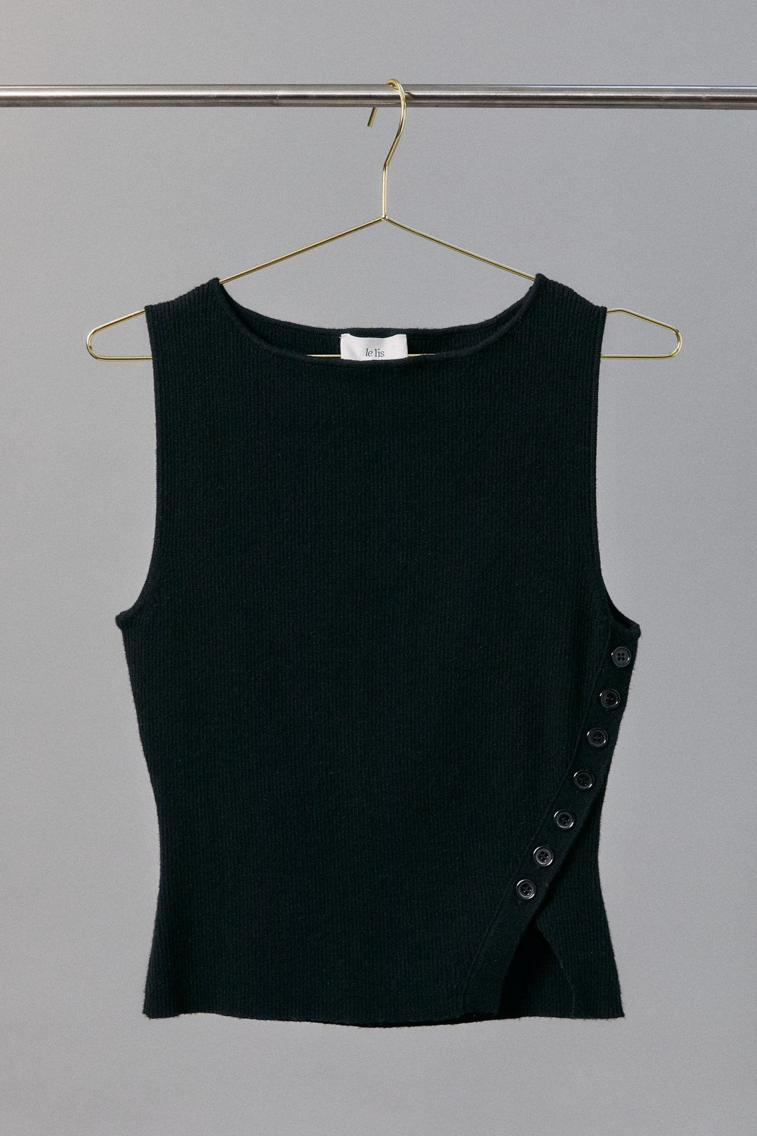 Becca Ribbed Button‑Side Top