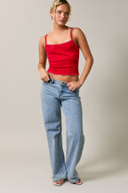 Carly Contrast Stitch Tank Top