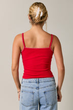 Carly Contrast Stitch Tank Top