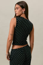 Melany Polka Dot Knit Top