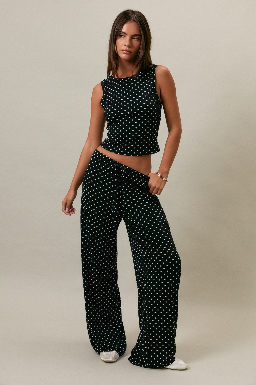 Melany Polka Dot Knit Top