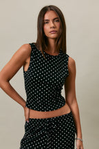 Melany Polka Dot Knit Top