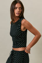 Melany Polka Dot Knit Top