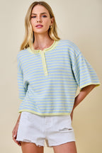 Stella Stripe Henley Cardigan