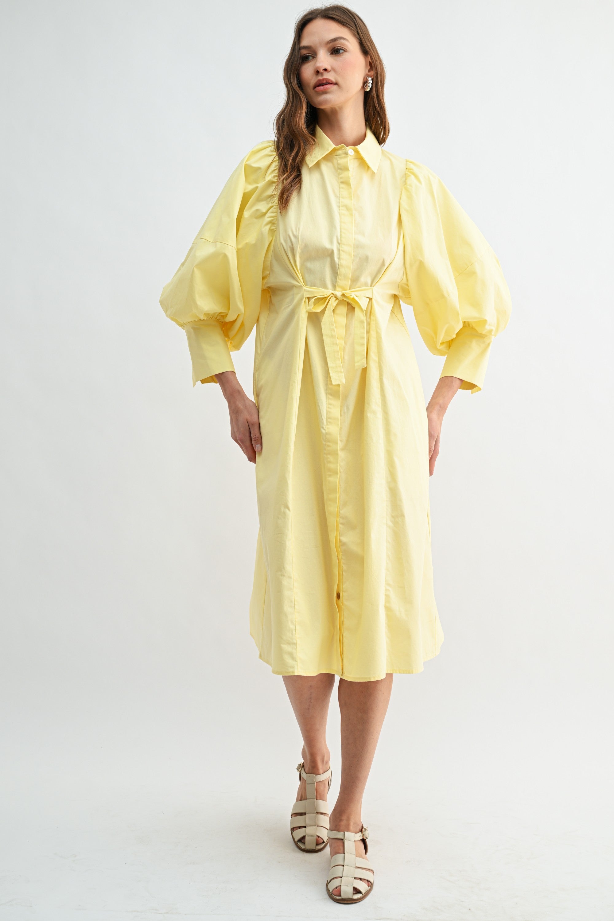 Clare Puff Sleeve Shirt Dress