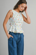 Louisa Botanical Print Sleeveless Top