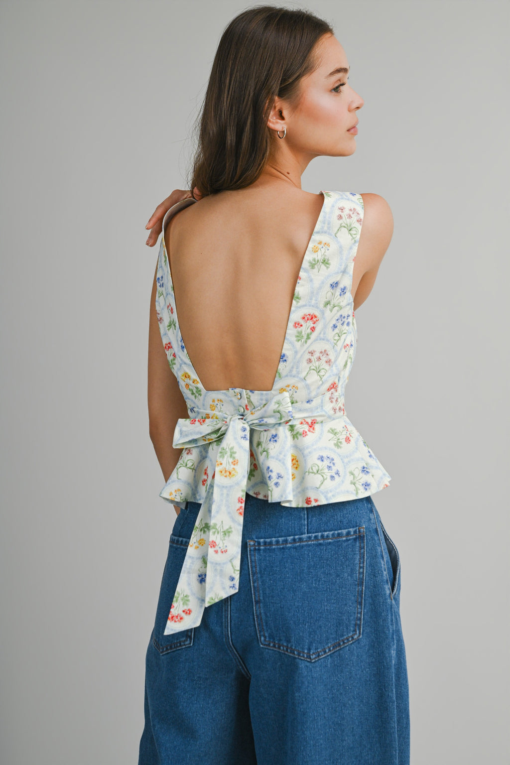 Louisa Botanical Print Sleeveless Top