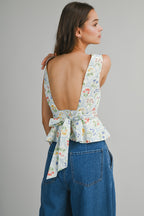 Louisa Botanical Print Sleeveless Top