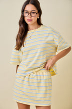 Harper Striped Boxy Drop Shoulder Top