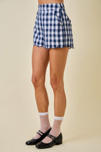 Jillian Gingham Scalloped Shorts