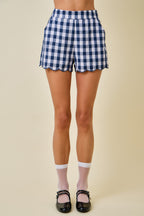 Jillian Gingham Scalloped Shorts