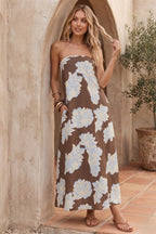 Thalia Desert Bloom Strapless Maxi Dress