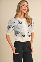 The Airy Print Short Sleeve Cardigan