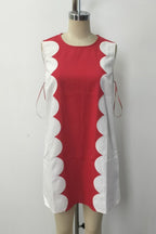 Ellie Scalloped Colorblock Shift Dress