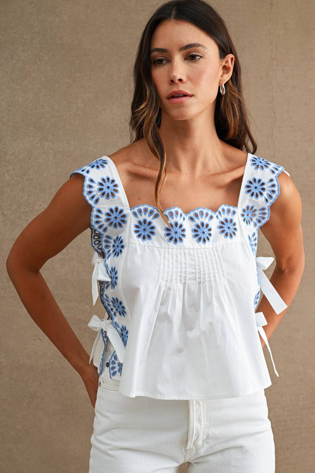 Elisa Eyelet Embroidered Top