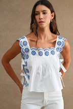 Elisa Eyelet Embroidered Top