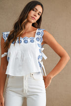 Elisa Eyelet Embroidered Top