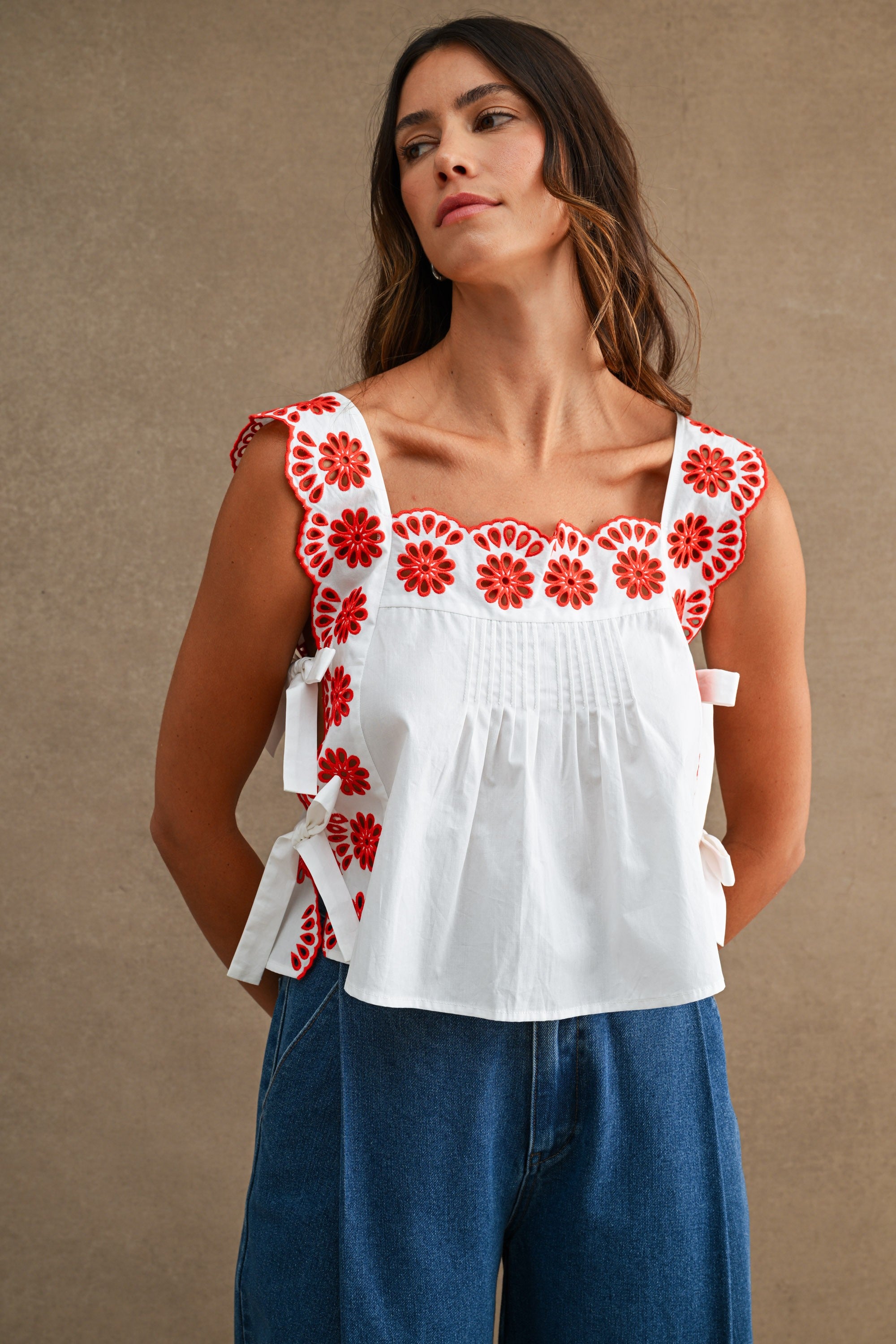 Elisa Eyelet Embroidered Top