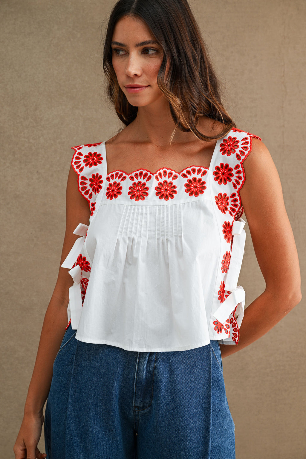 Elisa Eyelet Embroidered Top