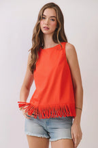 Adison Fringe Hem Sleeveless Top