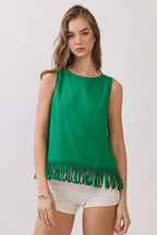 Adison Fringe Hem Sleeveless Top