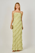 Amara Strapless Ruffled Maxi Dress