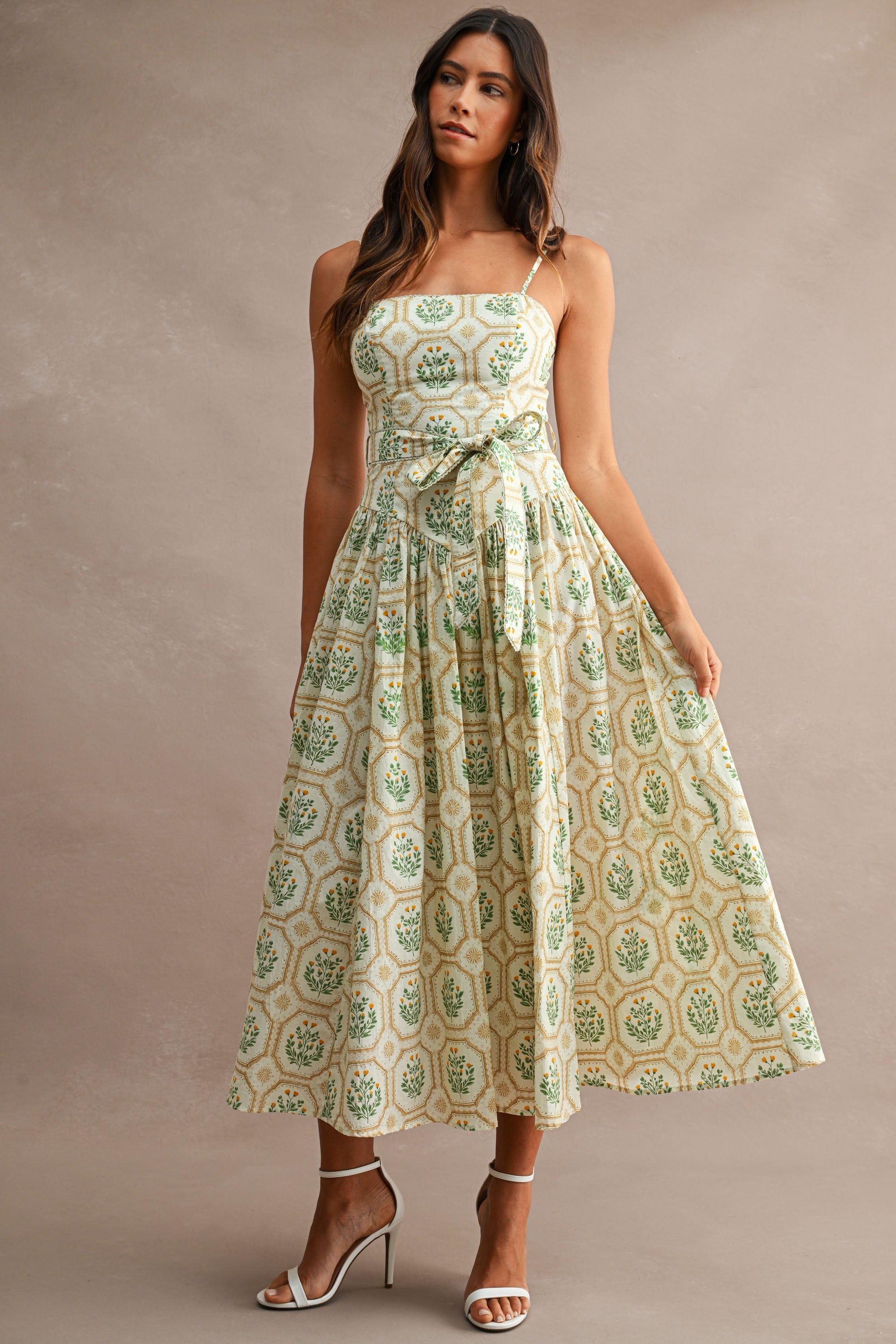 Anabel Spaghetti Strap Midi Dress