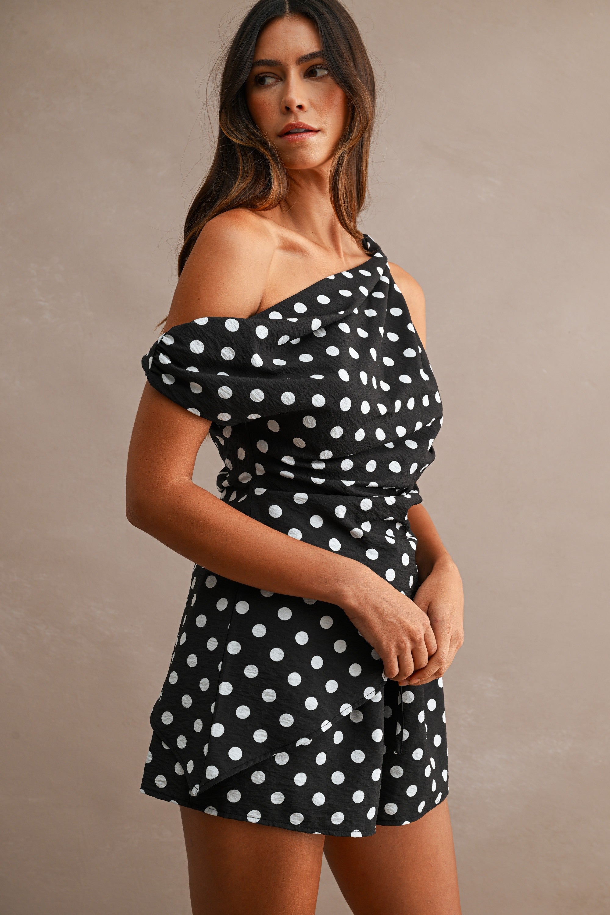 Miah One Shoulder Top And Shorts Set