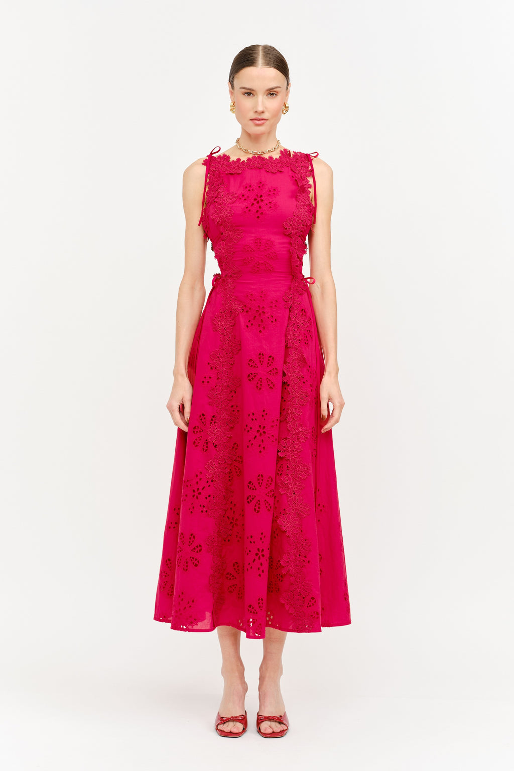 Luci Embroidered Floral Midi Dress