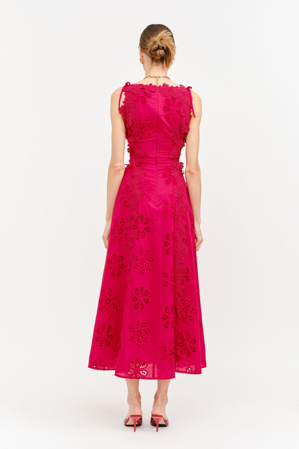 Luci Embroidered Floral Midi Dress
