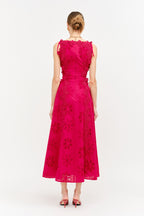 Luci Embroidered Floral Midi Dress