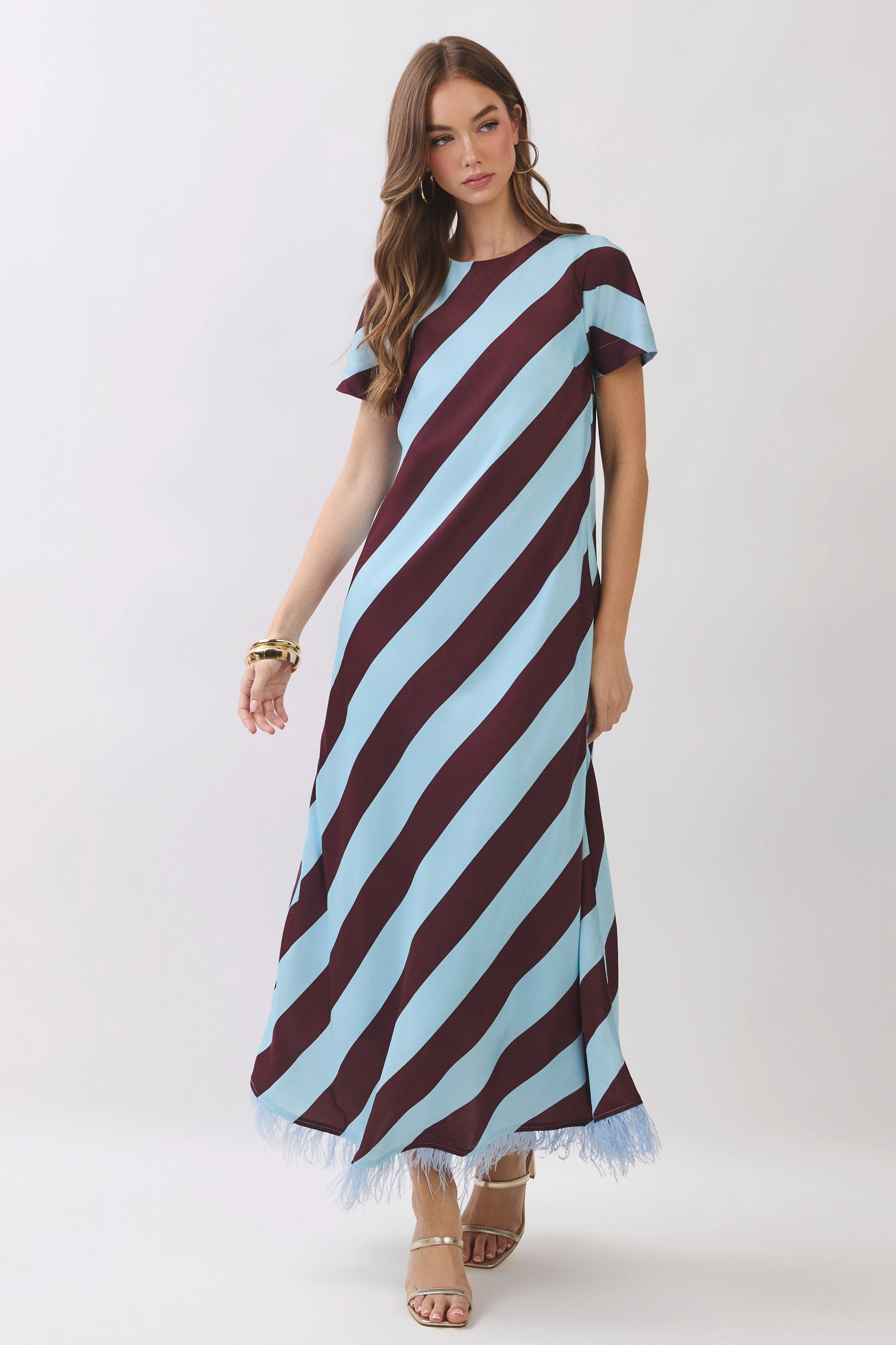 Aveline Striped Feather Dress
