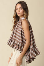 Bea Stripe Halter Blouse