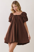 Soleia Puff Sleeve Babydoll Mini Dress