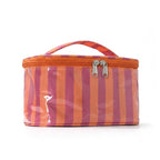 Striped Vinyl Cosmetic Pouch