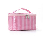 Striped Vinyl Cosmetic Pouch