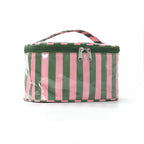 Striped Vinyl Cosmetic Pouch
