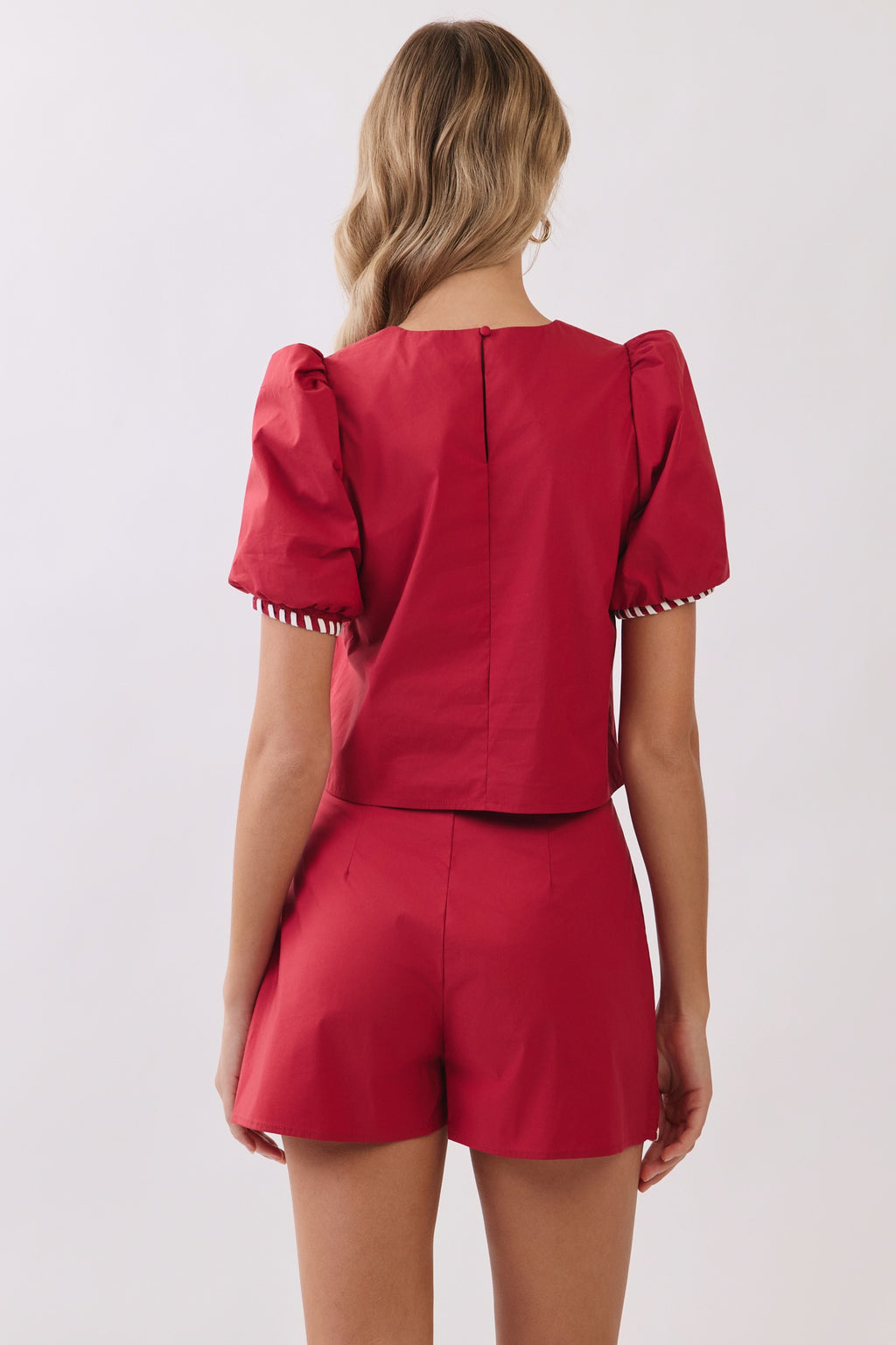 Cora Contrast Whipstitch Top