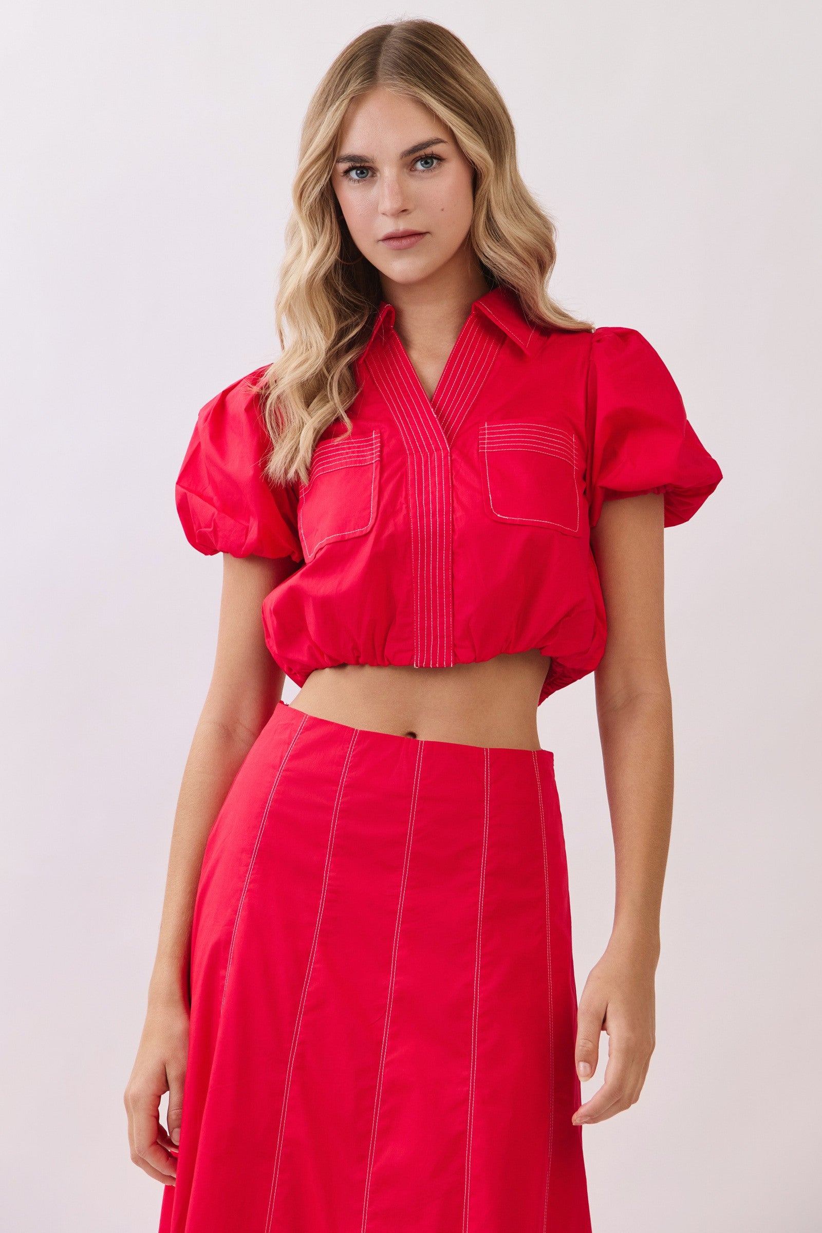Cora Panel Stitch Crop Top