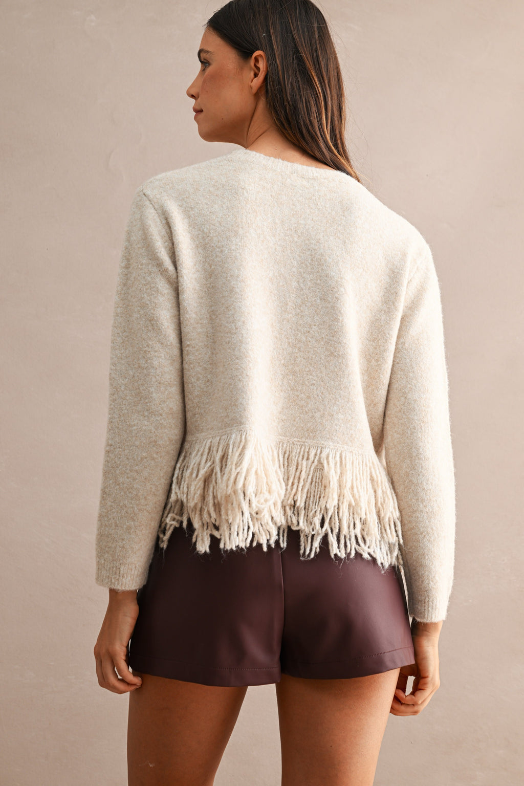 Hazel Fringe Hem Textured Sweater