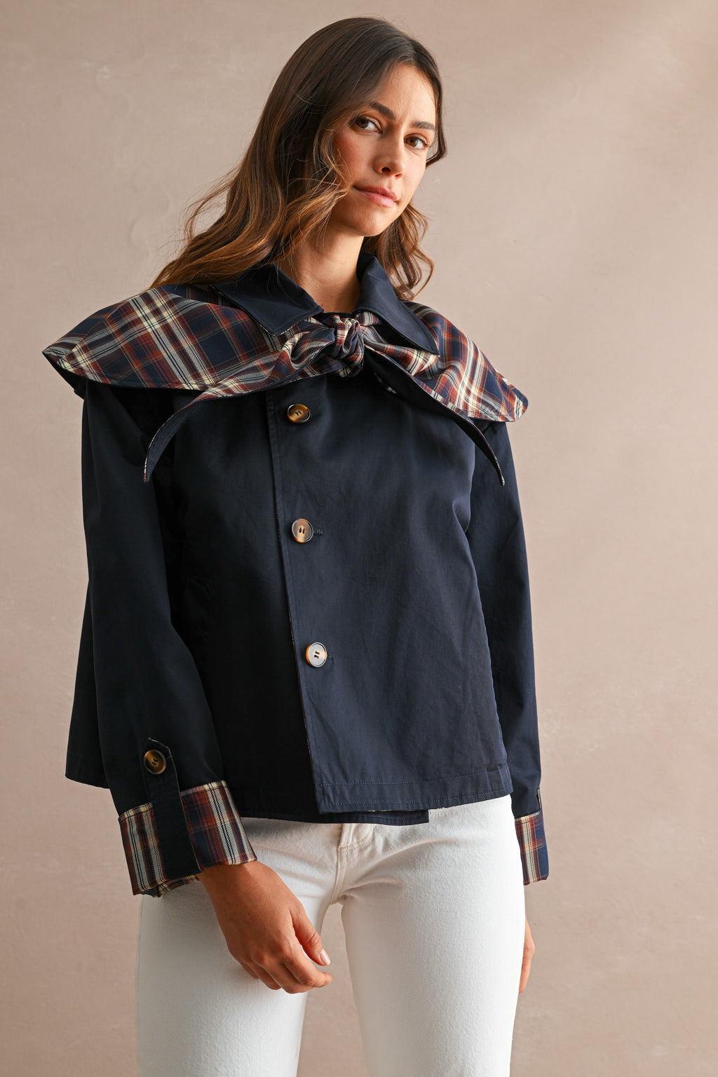 Nixie Reversible Detachable Cape Jacket
