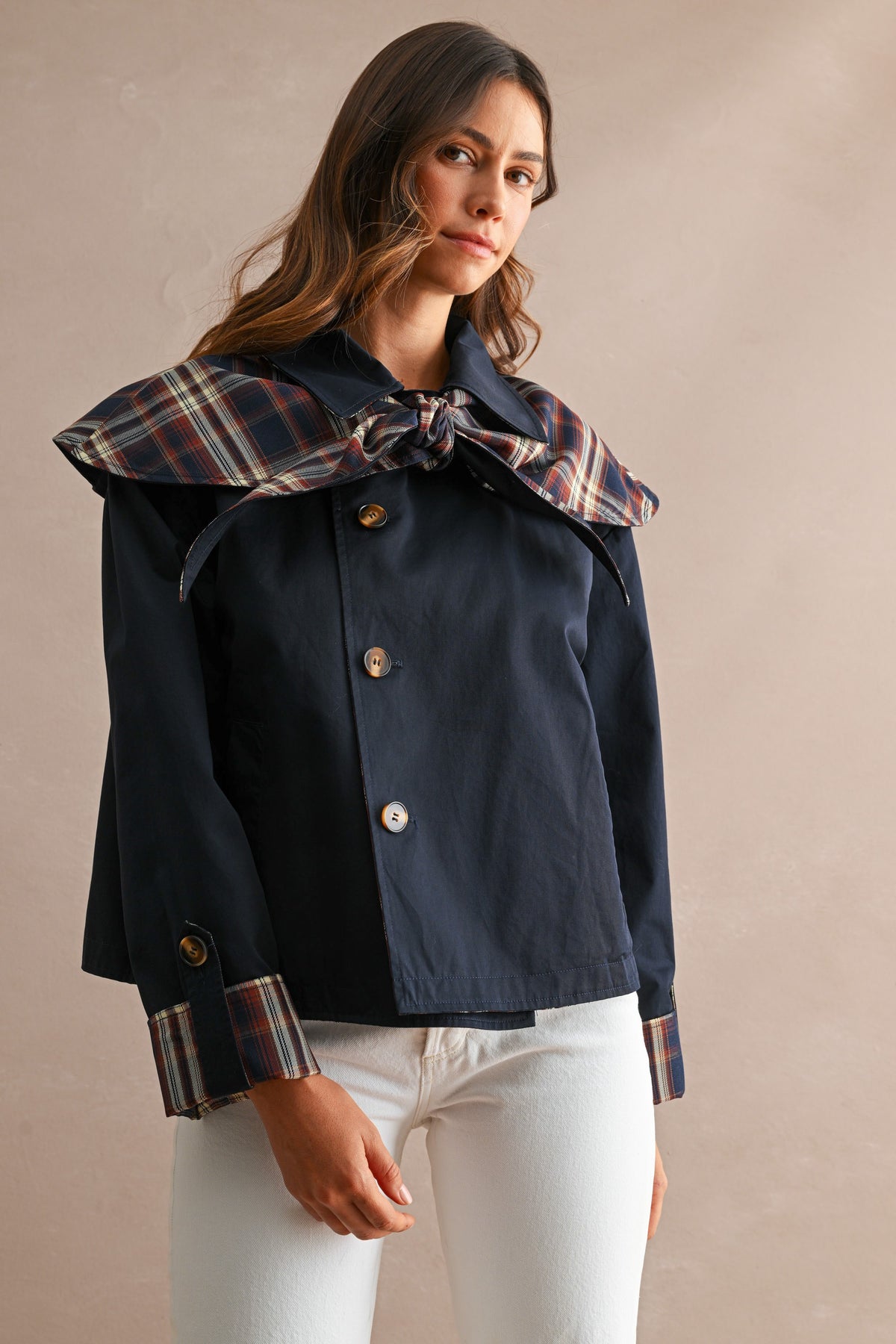 Nixie Reversible Detachable Cape Jacket