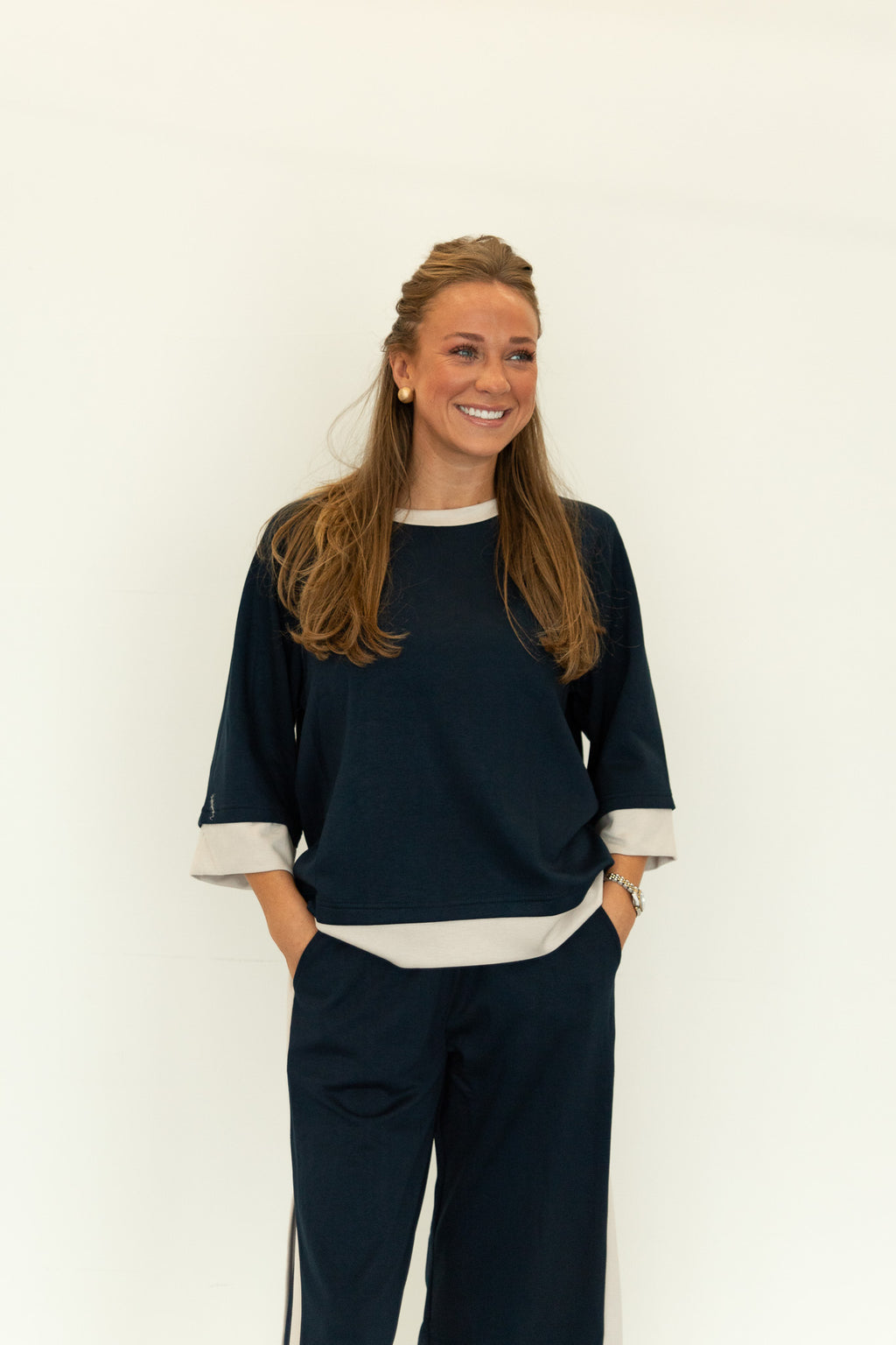 The Sutton Luxe Colorblock Top