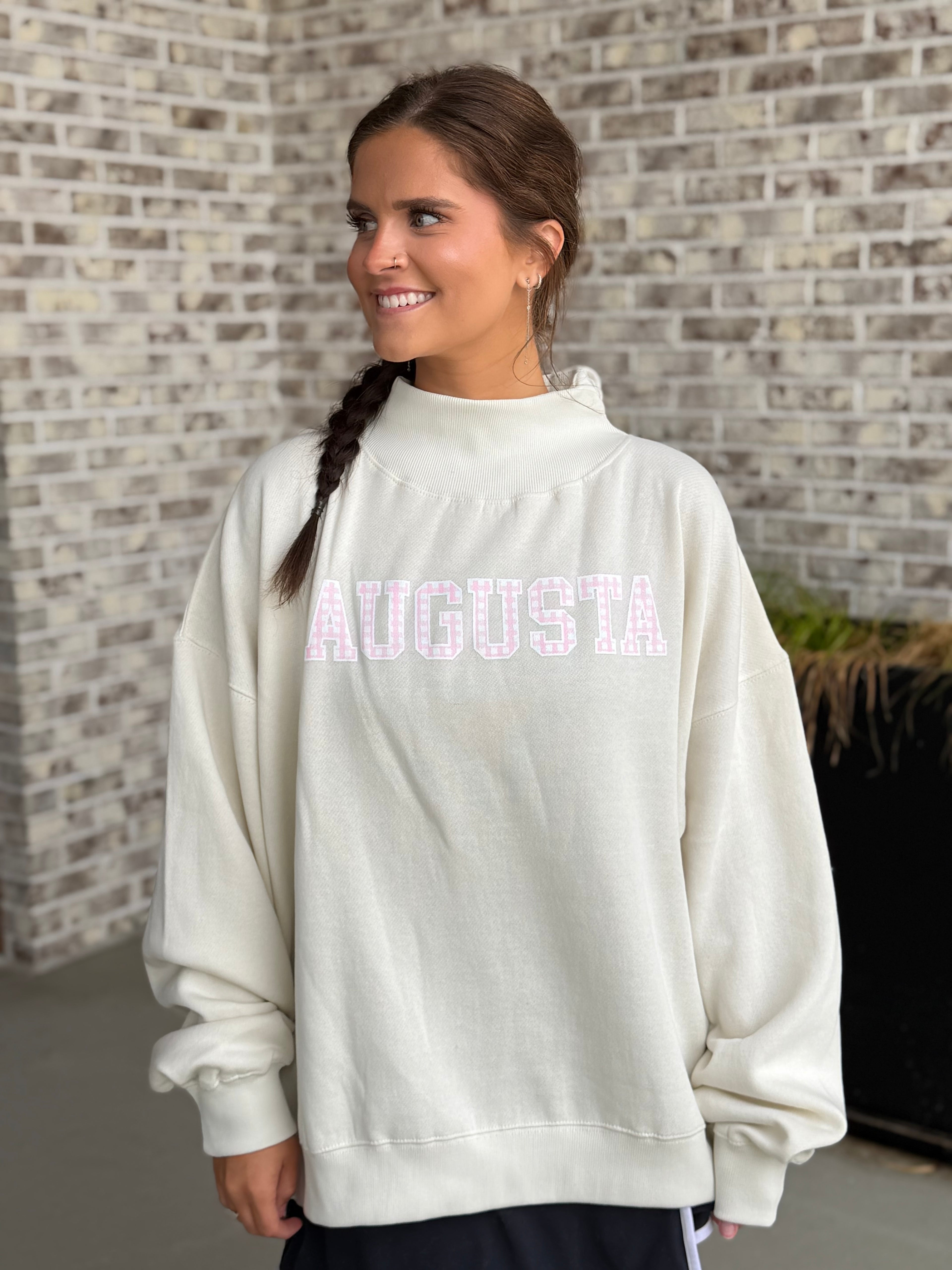 Augusta Gingham Mock Neck
