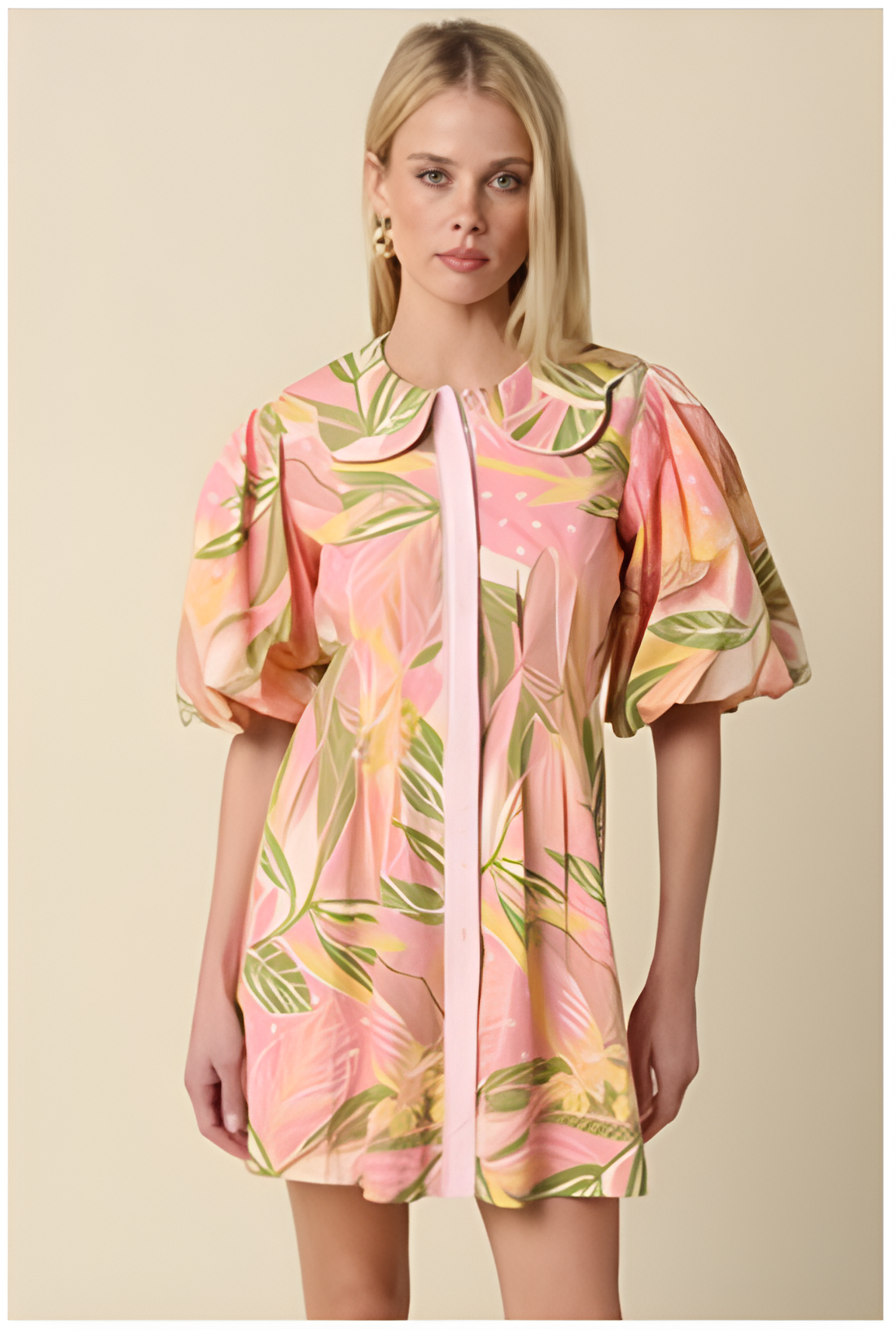 Palms Puff Sleeve Dress