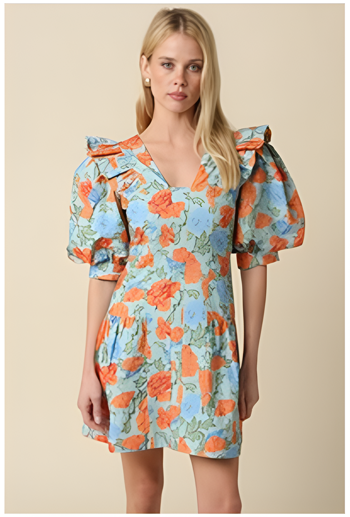 Indigo Floral Mini Dress