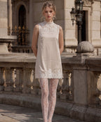 Mona Mock Neck Lace Dress