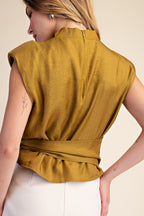 Zaria Satin Bow Top