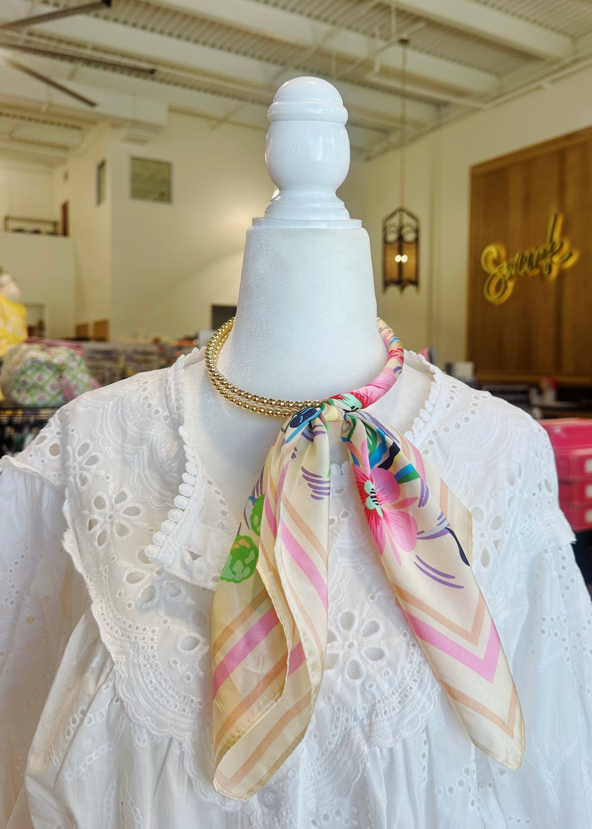 Silk Scarf Wrapped Collar Necklace